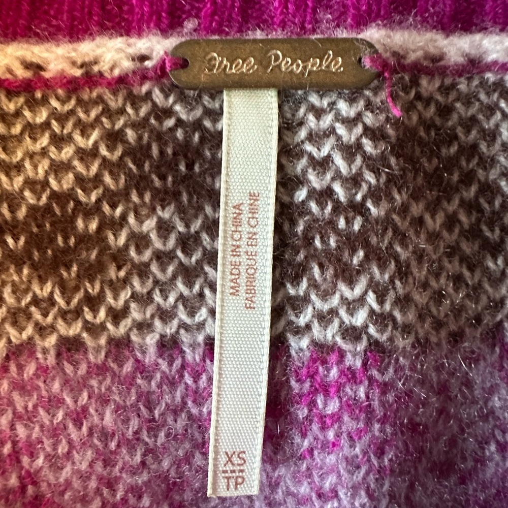 Free People Cashmere Let’s Do Brunch Oversized Crewneck Tunic Sweater XS - Picture 9 of 13